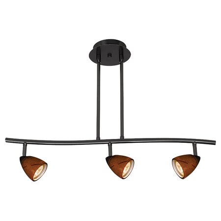 Cal Lighting 3 Lights Serpentine Light 120V Gu-10 50W Each Bulbs Included SL-954-3-BK/AMS